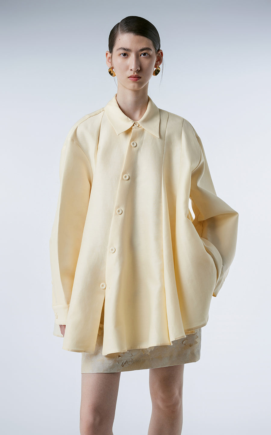 Shirt / JNBY Oversized Cotton-silk Asymmetric Shirt