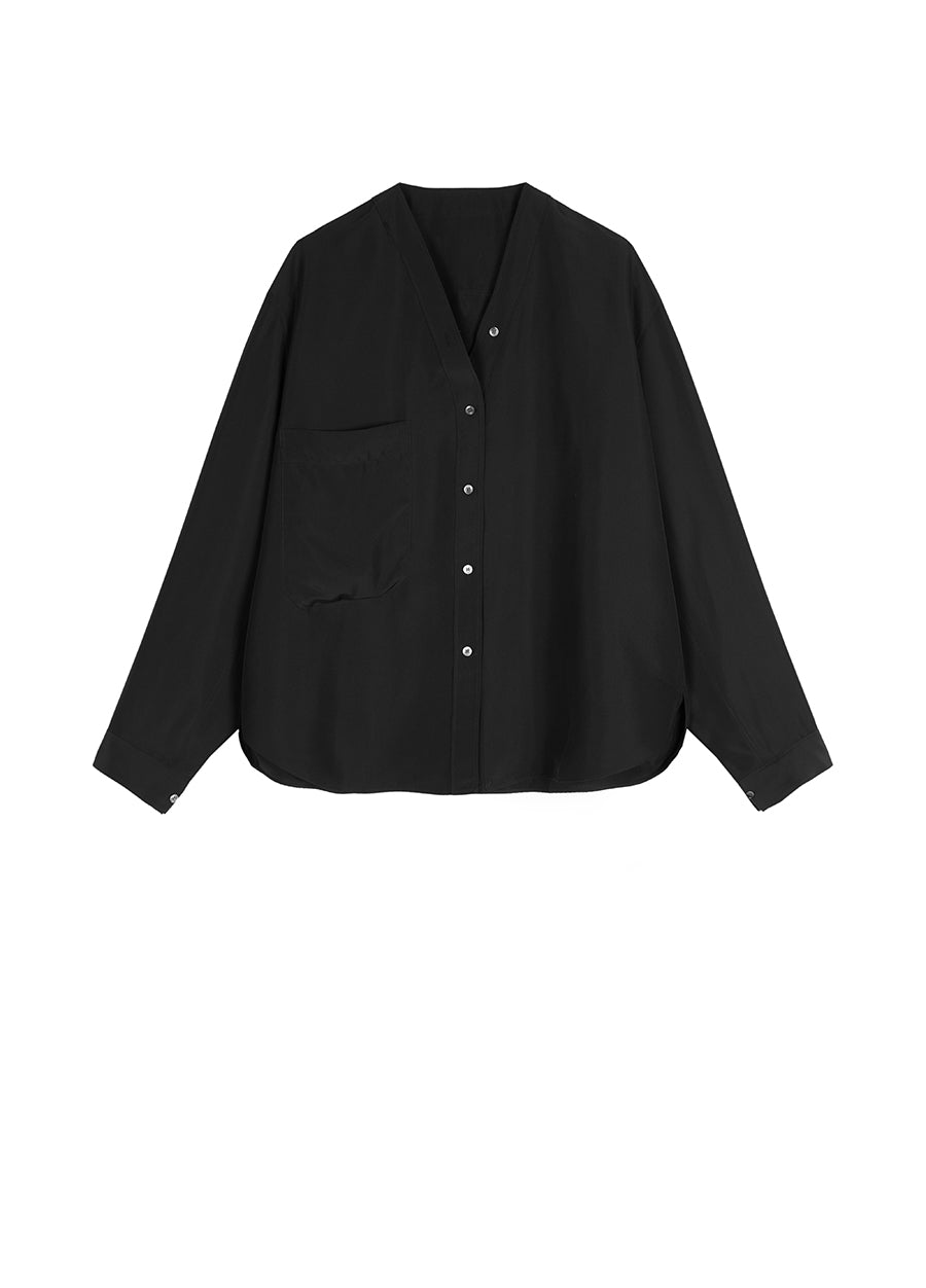 Shirt / JNBY V-neck Silk Shirt