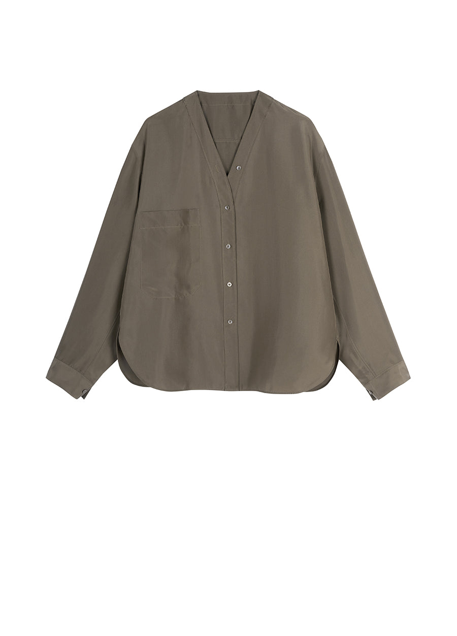 Shirt / JNBY V-neck Silk Shirt