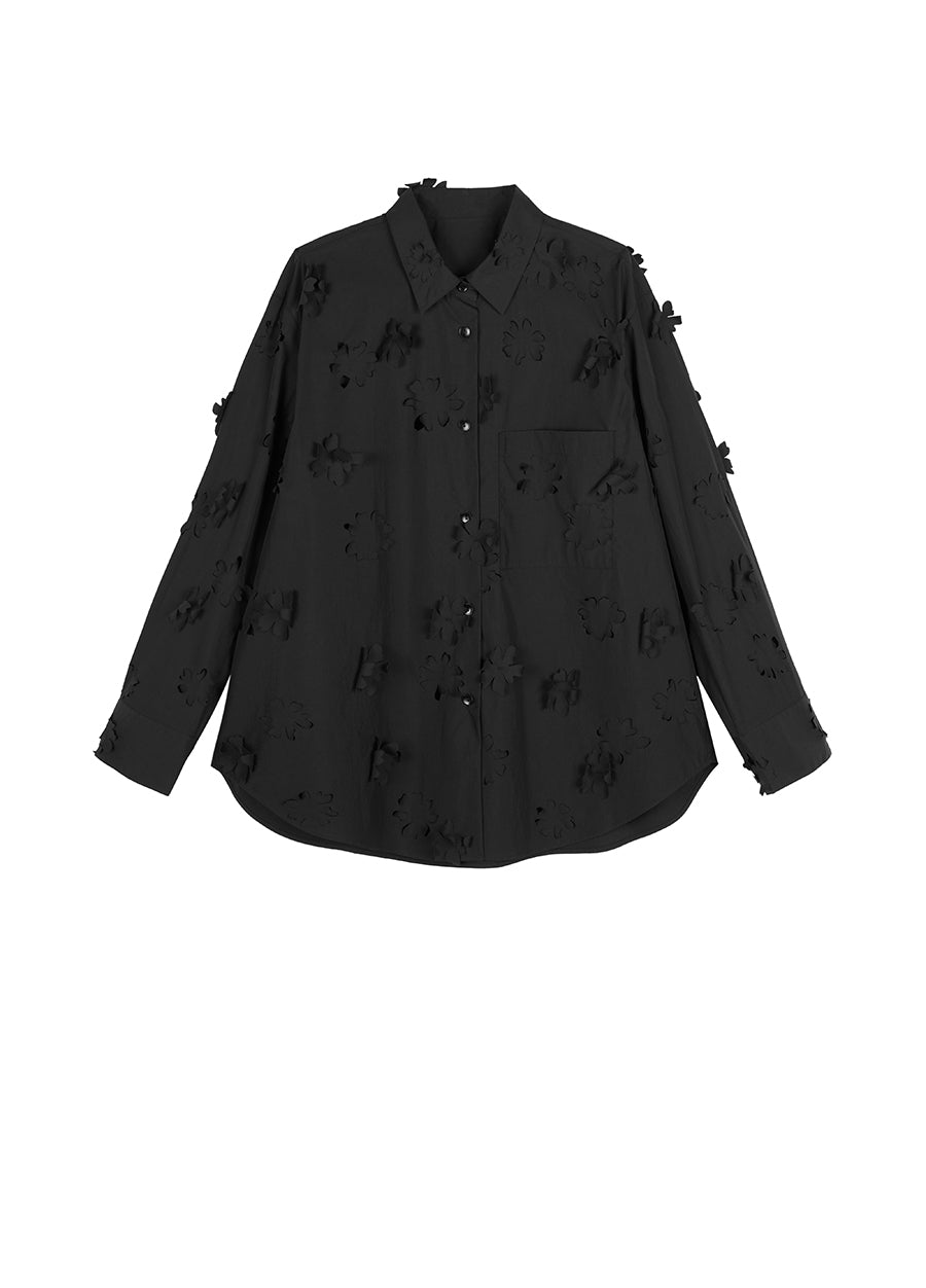 Shirt / JNBY Oversized Little Daisy Cut-out Shirt