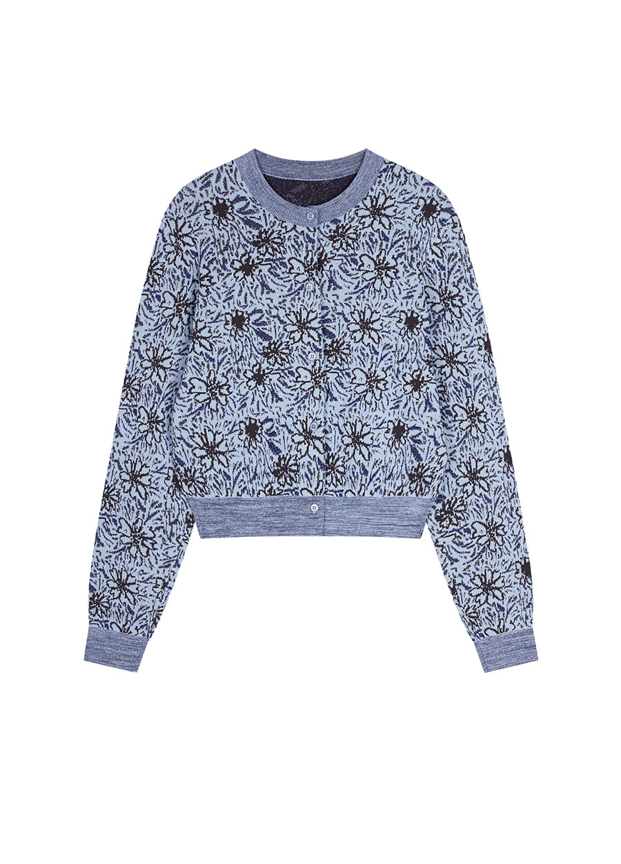 Sweater / JNBY Daisy Jacquard Ribbed Sweater
