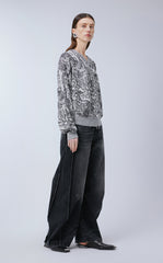 Sweater / JNBY V-neck Sweater in Miao-inspired Prints