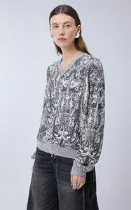Sweater / JNBY V-neck Sweater in Miao-inspired Prints
