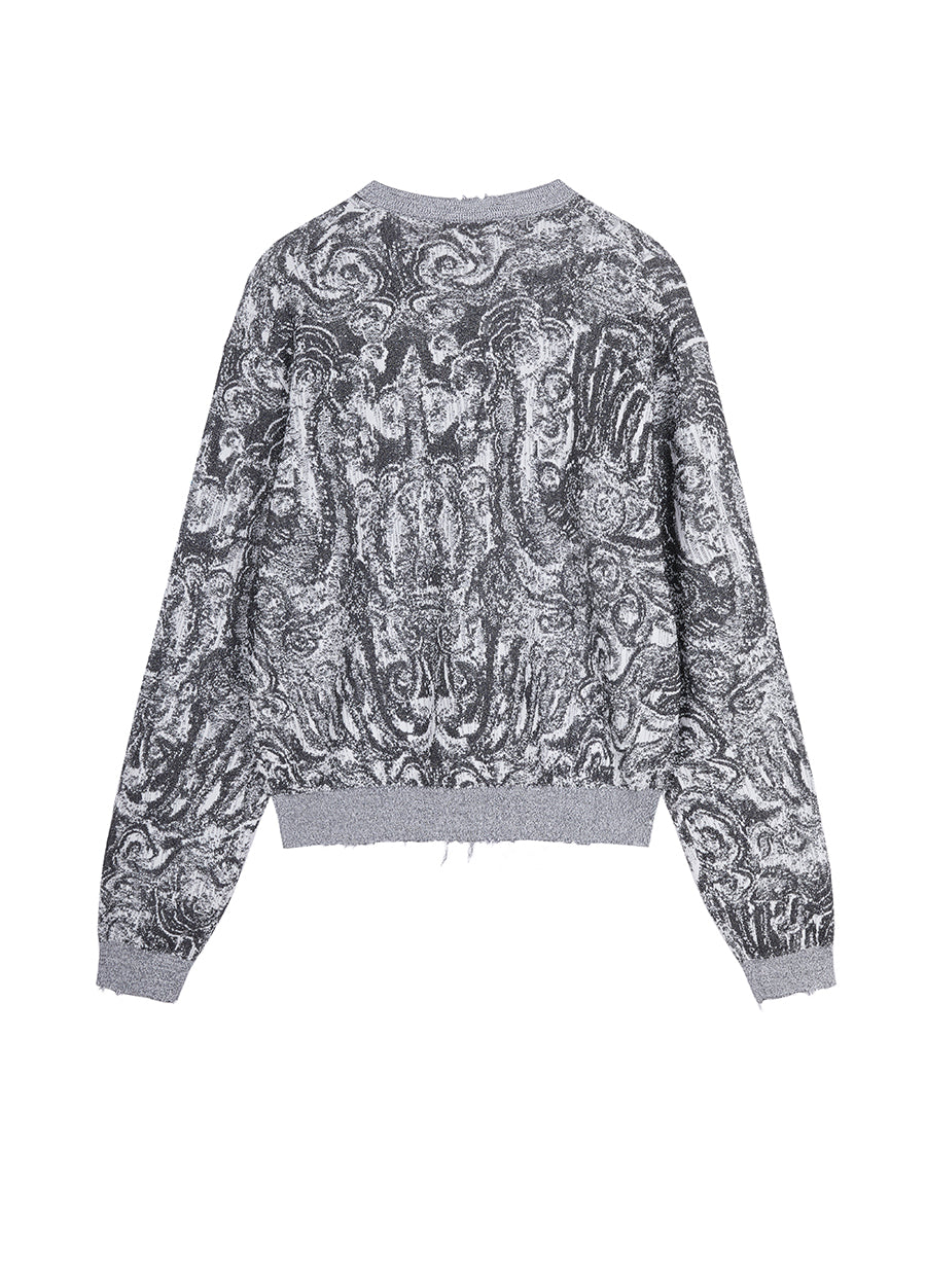 Sweater / JNBY V-neck Sweater in Miao-inspired Prints