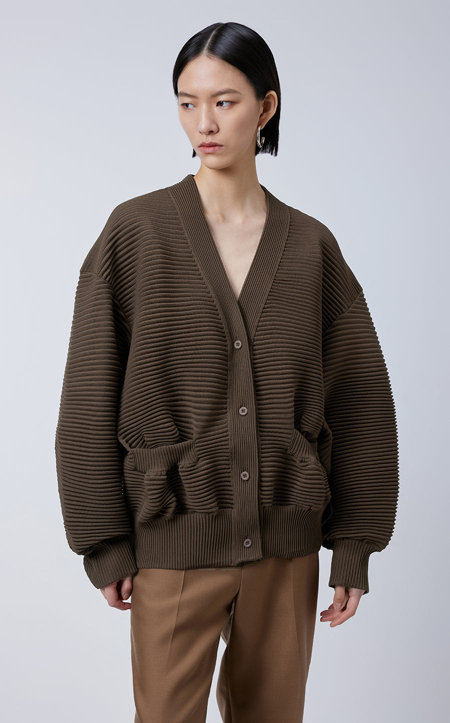 Sweater / JNBY Relaxed Jacquard Mid-length Cardigan