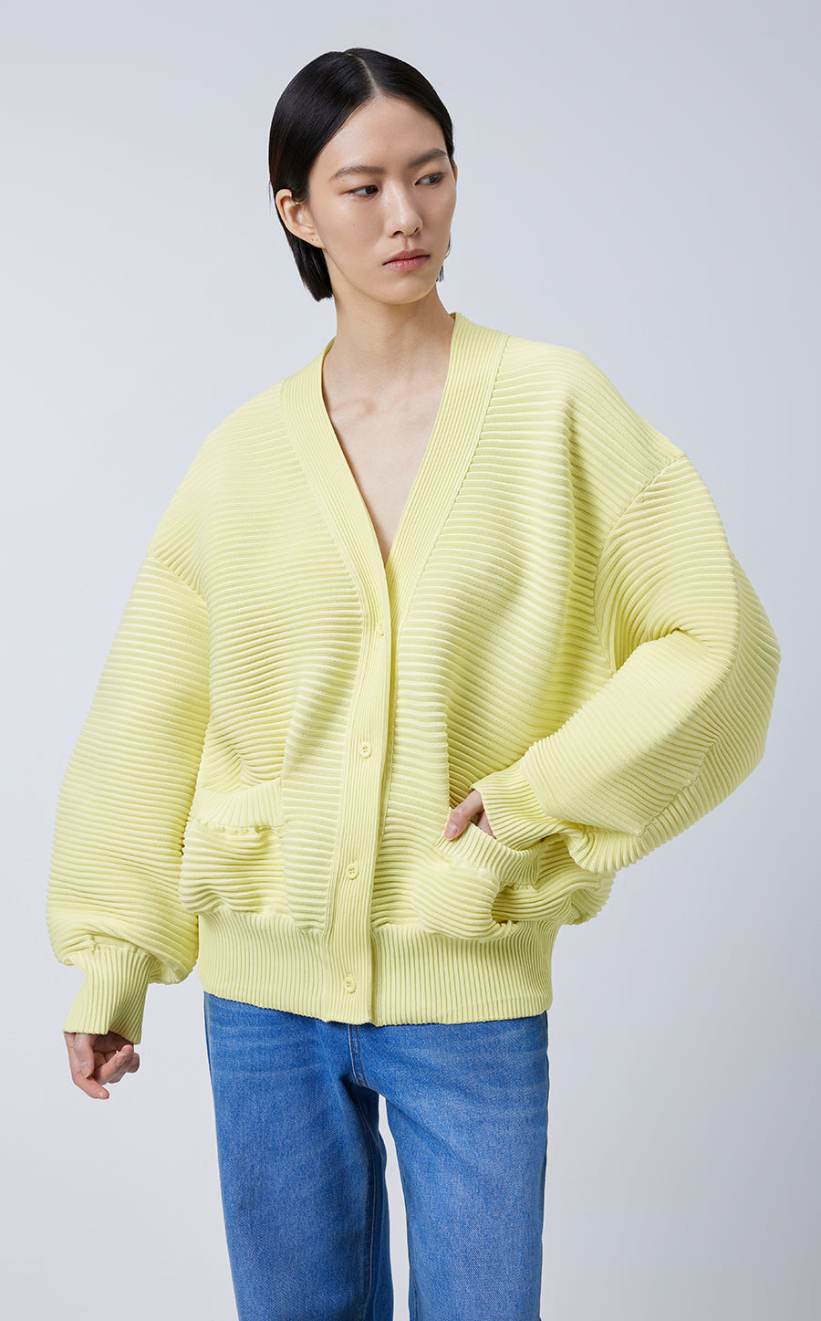 Sweater / JNBY Relaxed Jacquard Mid-length Cardigan