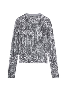 Sweater / JNBY Slim-fit Miao-inspired Prints Cardigan