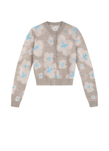 Sweater / JNBY  Slim-fit Floral Prints Cropped Cardigan
