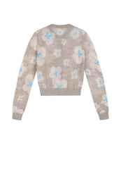 Sweater / JNBY  Slim-fit Floral Prints Cropped Cardigan