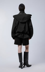 Coat / JNBY Hooded Smocked-waist Jacket
