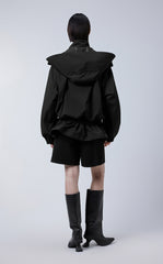 Coat / JNBY Hooded Smocked-waist Jacket