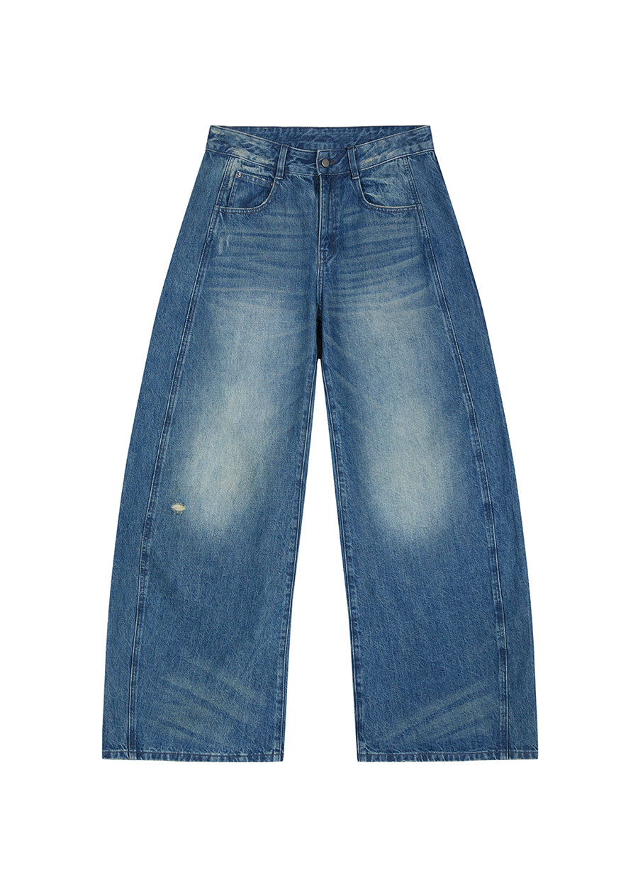 Pants / JNBY Relaxed Wide-leg Tapered Jeans
