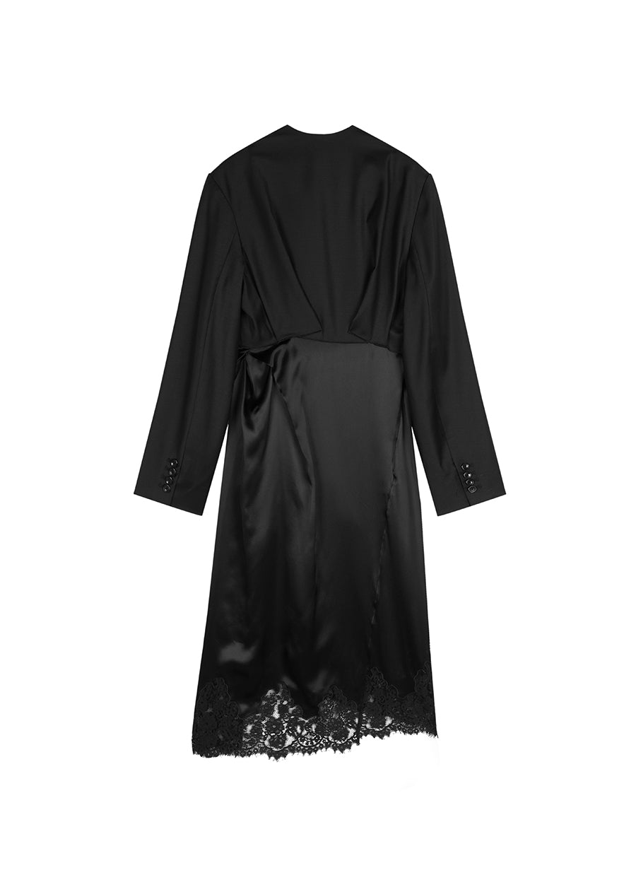 Dress / JNBY Asymmetric Lace-spliced Dress