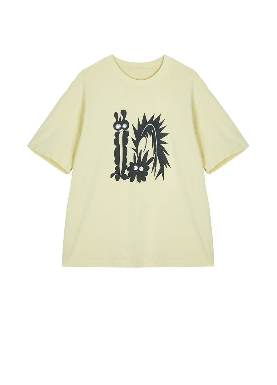 T-shirt / JNBY Relaxed Animal-print Cotton T-shirt