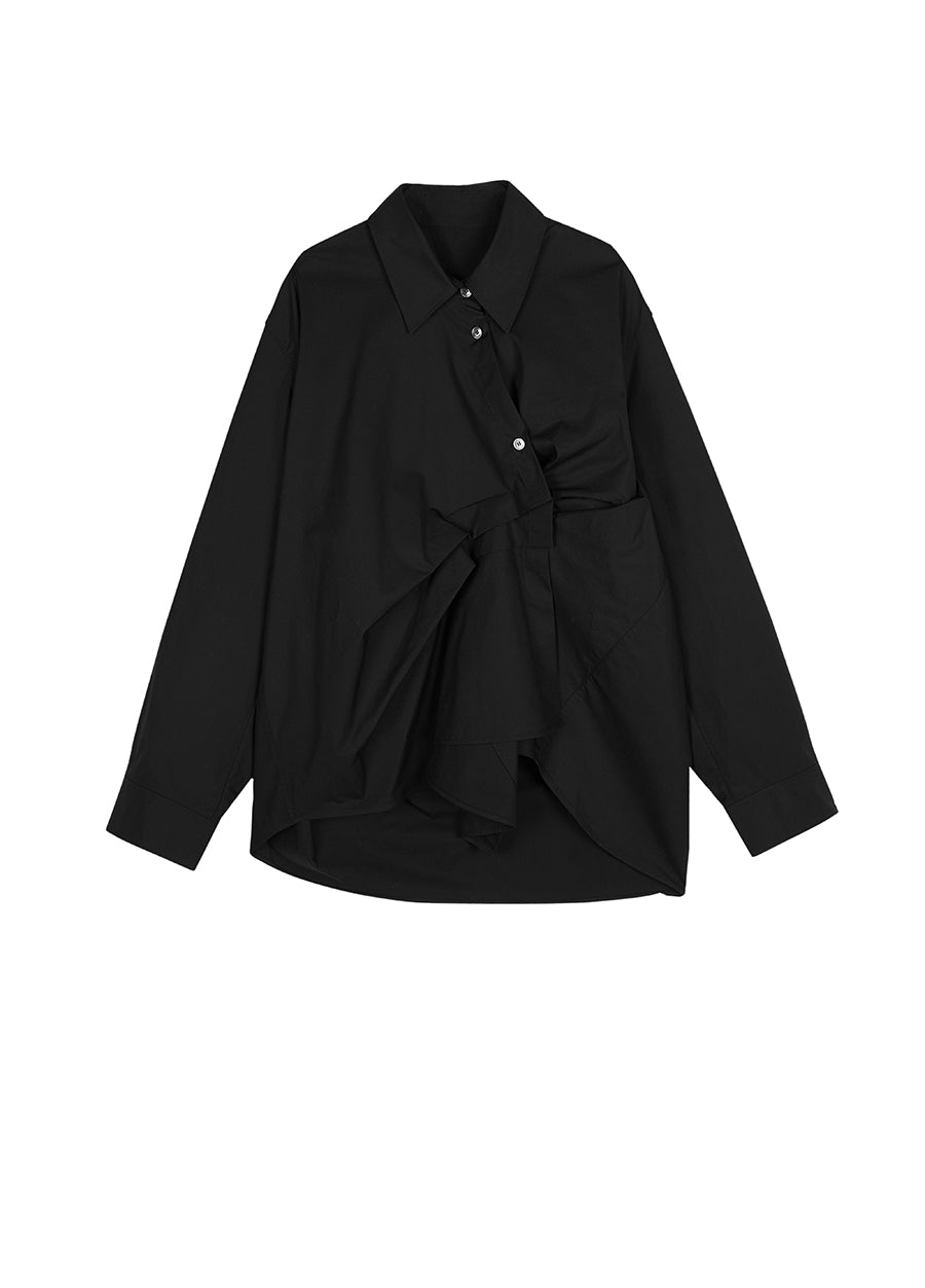 Shirt / JNBY Oversized Asymmetric Cotton Shirt