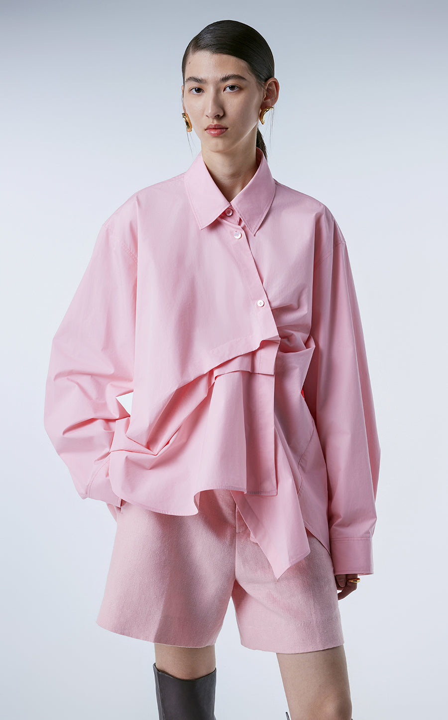 Shirt / JNBY Oversized Asymmetric Cotton Shirt