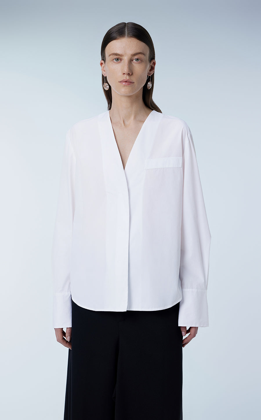 Shirt / JNBY V-neck Concealed Placket Shirt