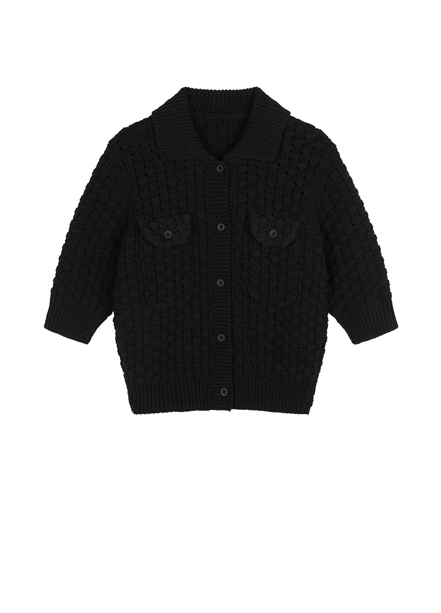 Sweater / JNBY Cropped Polo Sweater Cardigan