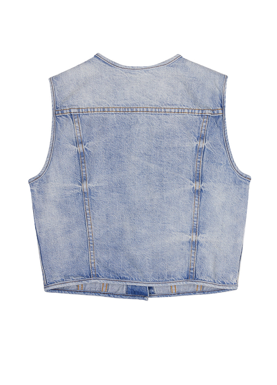 Vest / JNBY Cotton Croped Denim Vest