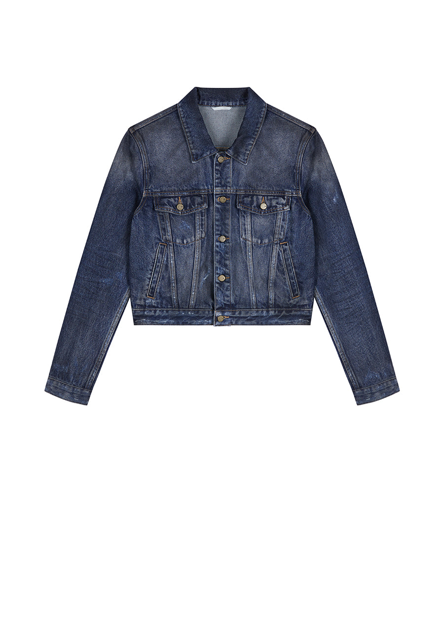 Coat / JNBY Cropped Cotton Denim Jacket