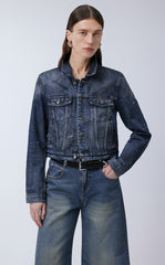 Coat / JNBY Cropped Cotton Denim Jacket