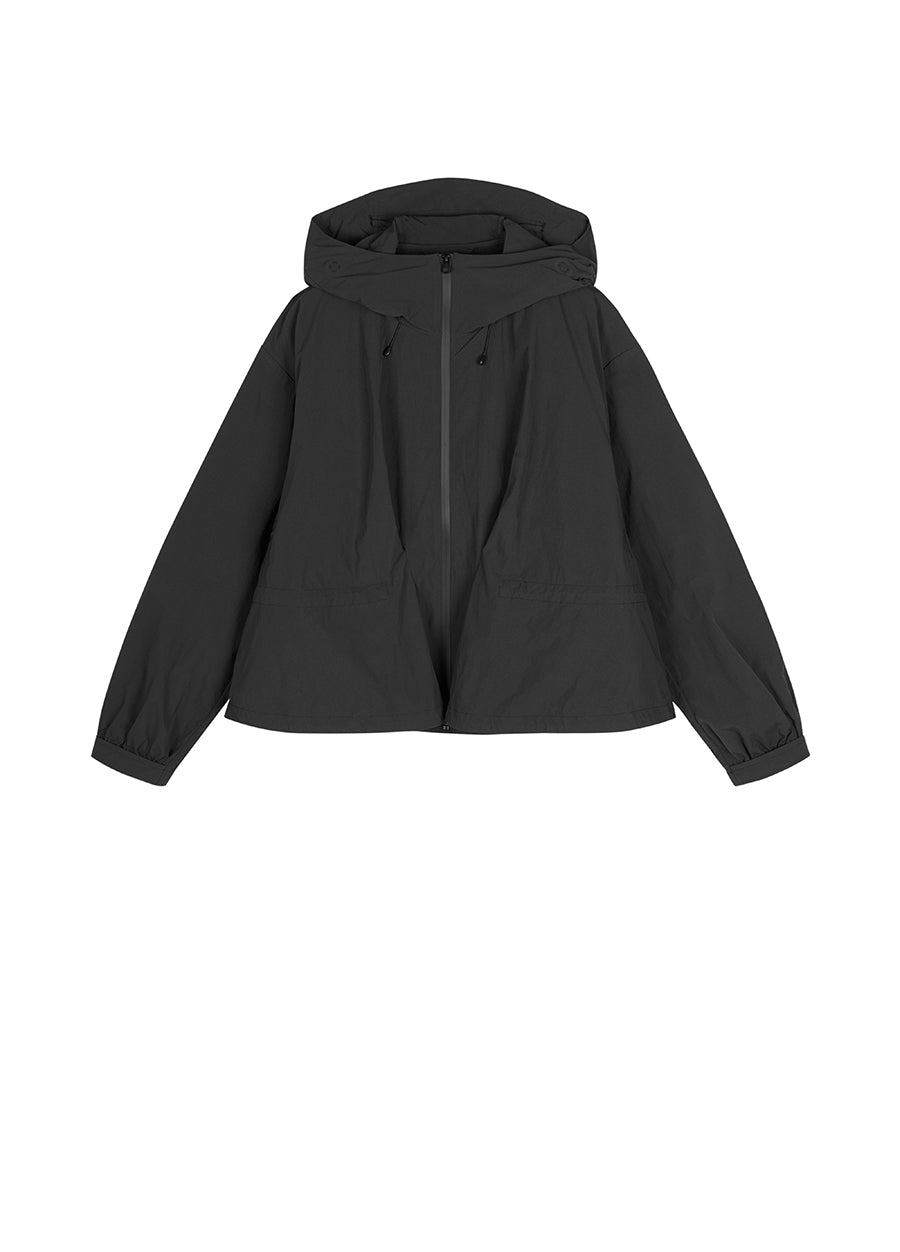 Coat / JNBY Oversized Zipper Placket Hooded Jacket