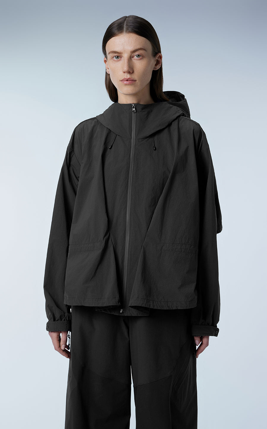 Coat / JNBY Oversized Zipper Placket Hooded Jacket