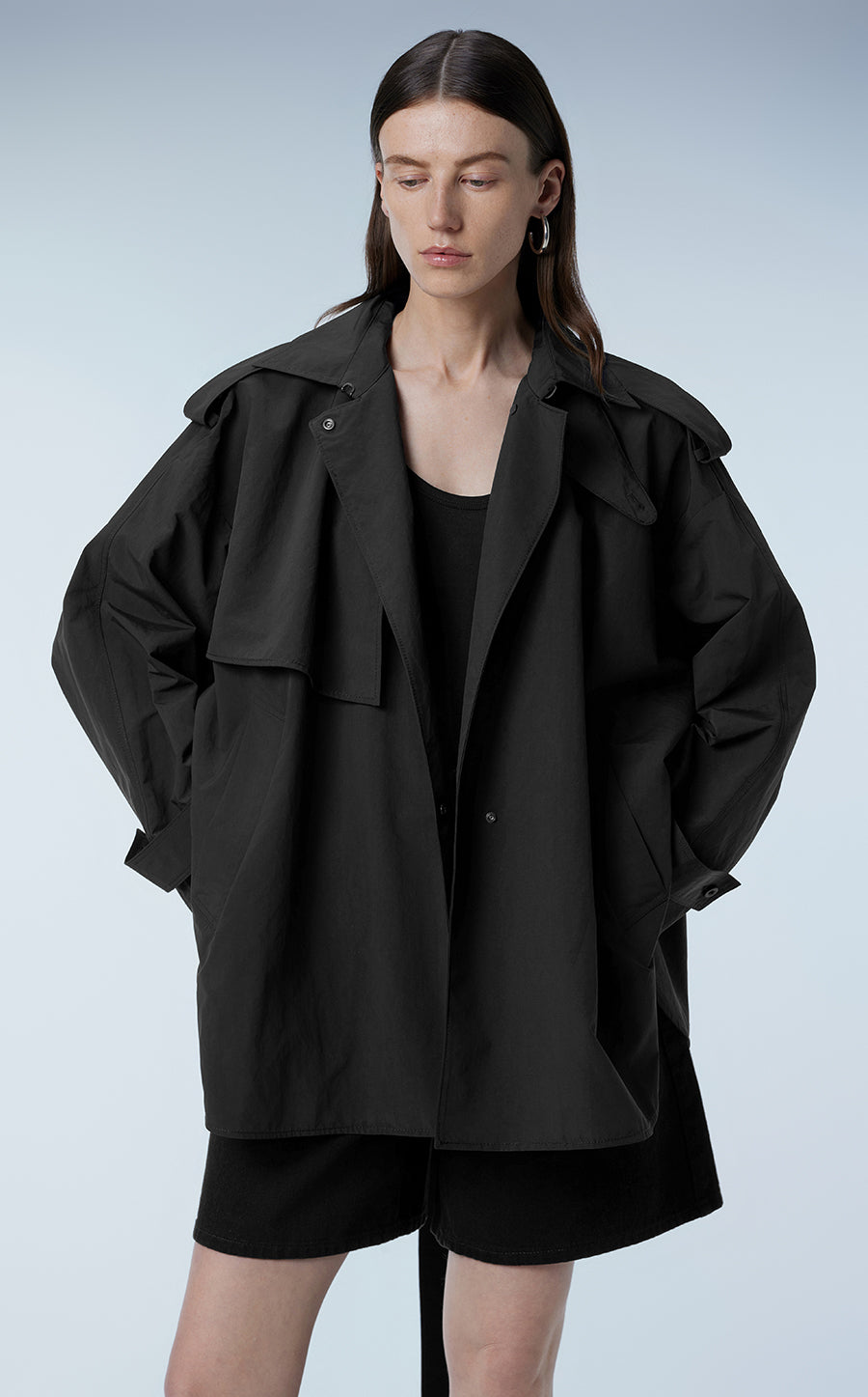 Coat / JNBY Oversized Belted Short Trench Coat