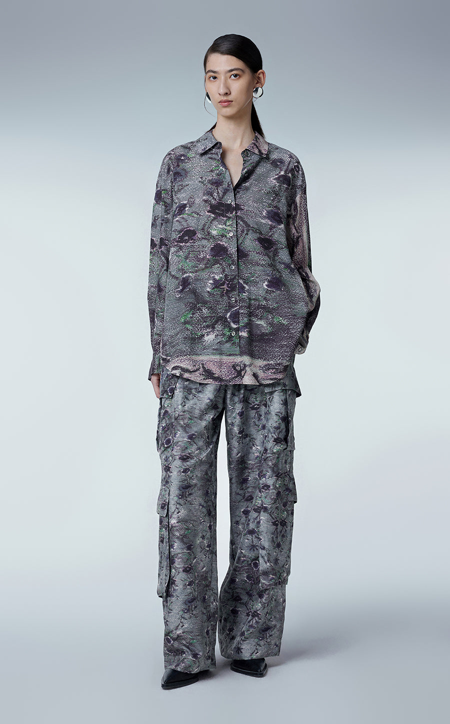 Pants / JNBY  Relaxed Floral Print Silk Pants