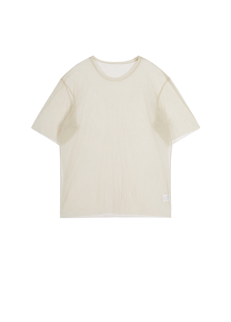 T-Shirt/JNBY Pleated Crew-necked T-Shirt