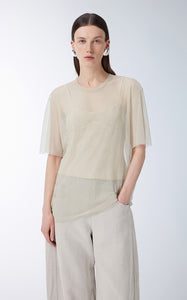 T-Shirt/JNBY Pleated Crew-necked T-Shirt