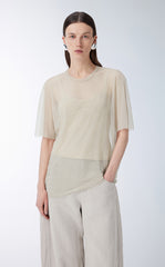 T-Shirt/JNBY Pleated Crew-necked T-Shirt