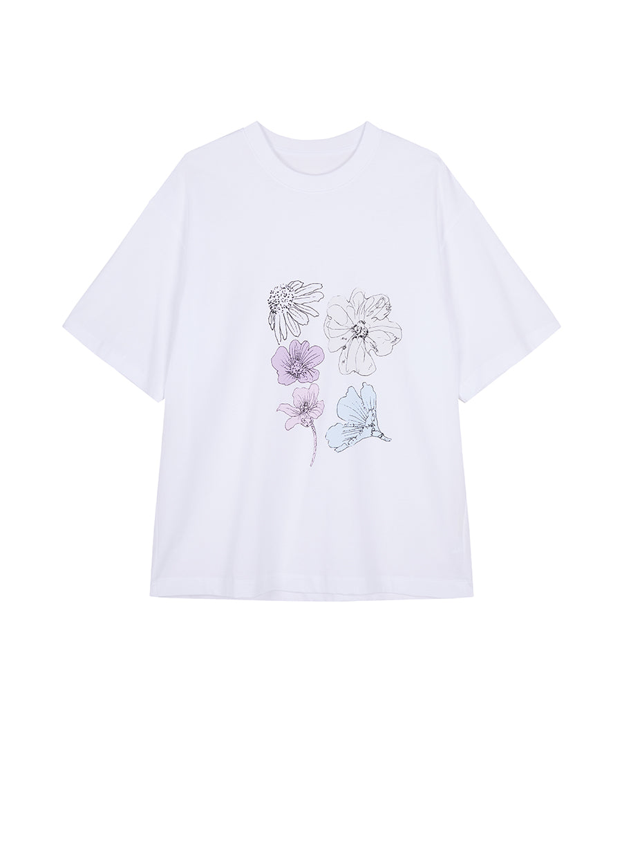 T-shirt / JNBY Miao-inspired Floral Print T-shirt