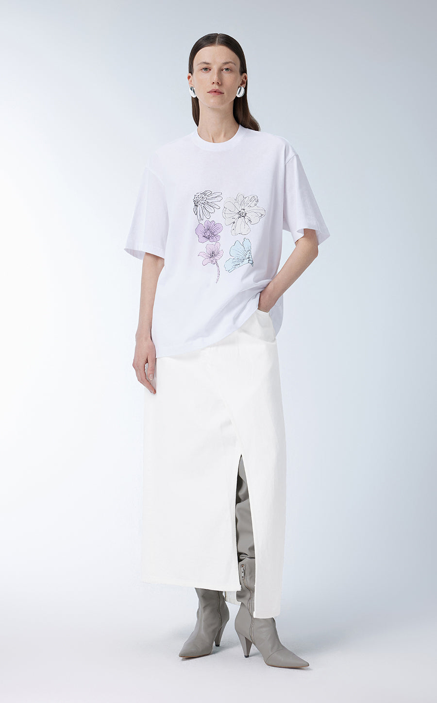 T-shirt / JNBY Miao-inspired Floral Print T-shirt