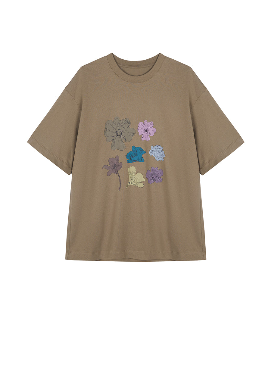 T-shirt / JNBY Miao-inspired Floral Print T-shirt