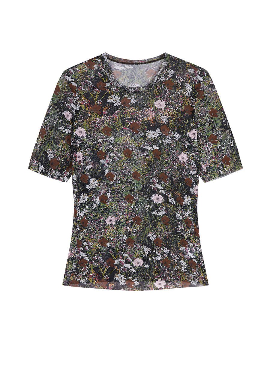 T-shirt / JNBY Floral Print Skin-friendly Short-sleeve T-shirt