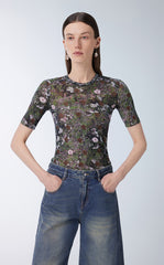 T-shirt / JNBY Floral Print Skin-friendly Short-sleeve T-shirt