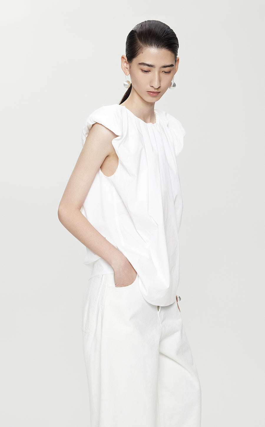 Blouse/JNBY Wrinkle Sleeveless Blouse