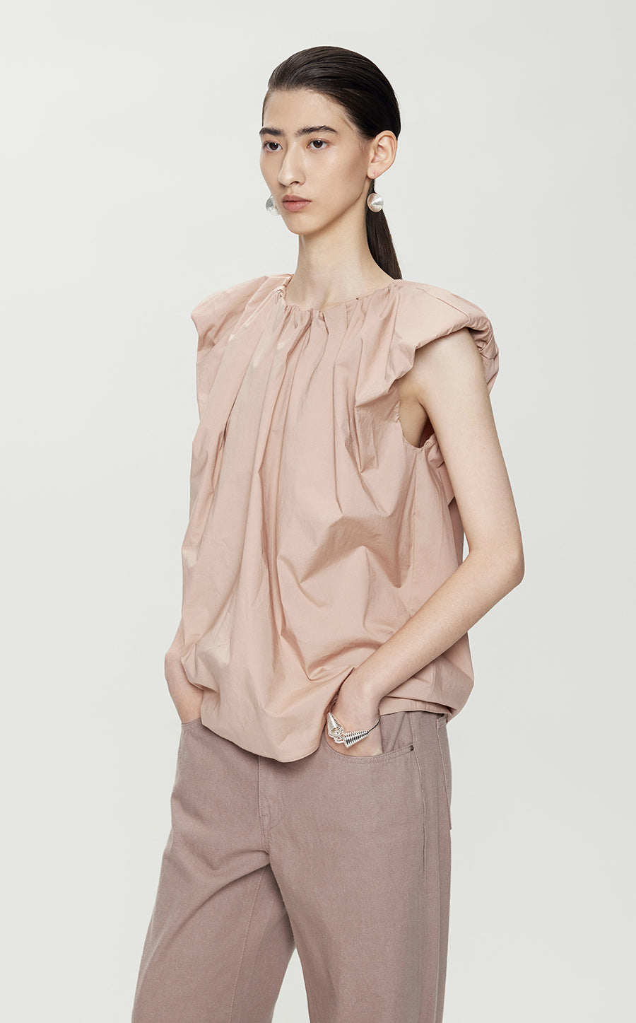 Blouse/JNBY Wrinkle Sleeveless Blouse