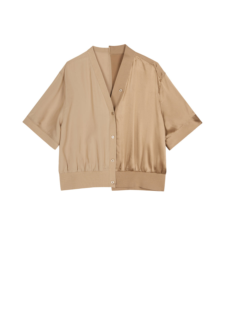 Shirt / JNBY Relaxed Viscose-silk Spliced Shirt