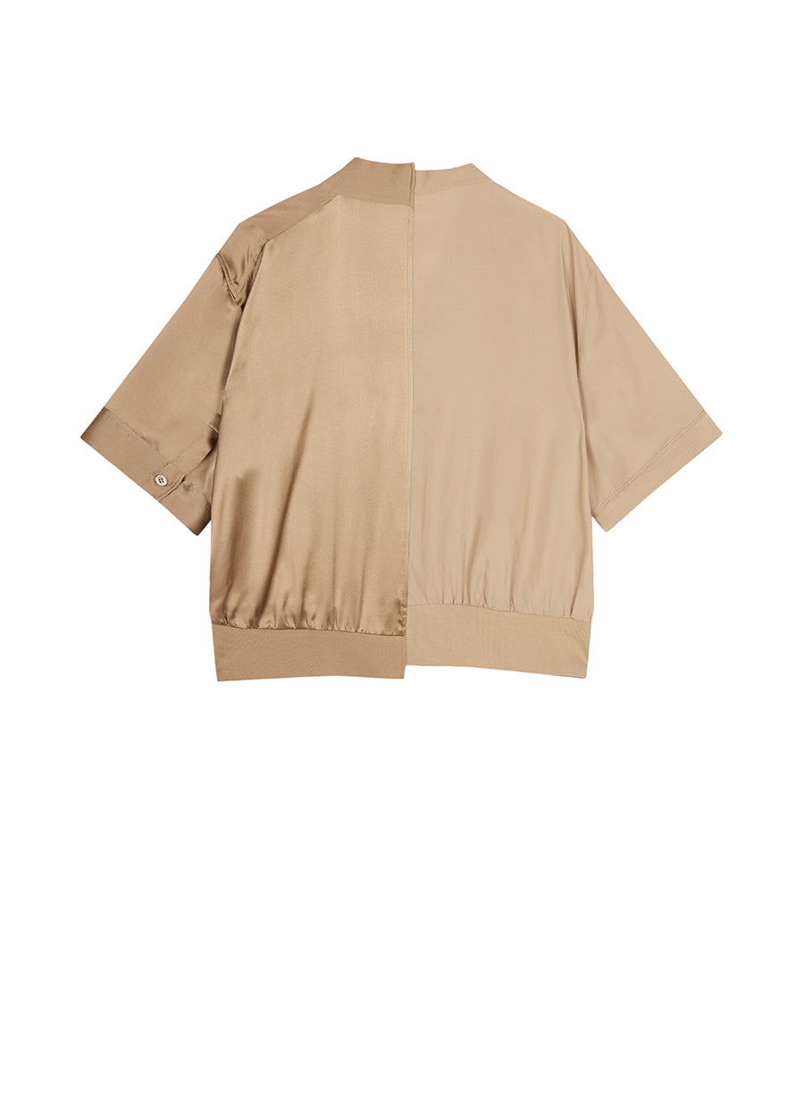 Shirt / JNBY Relaxed Viscose-silk Spliced Shirt