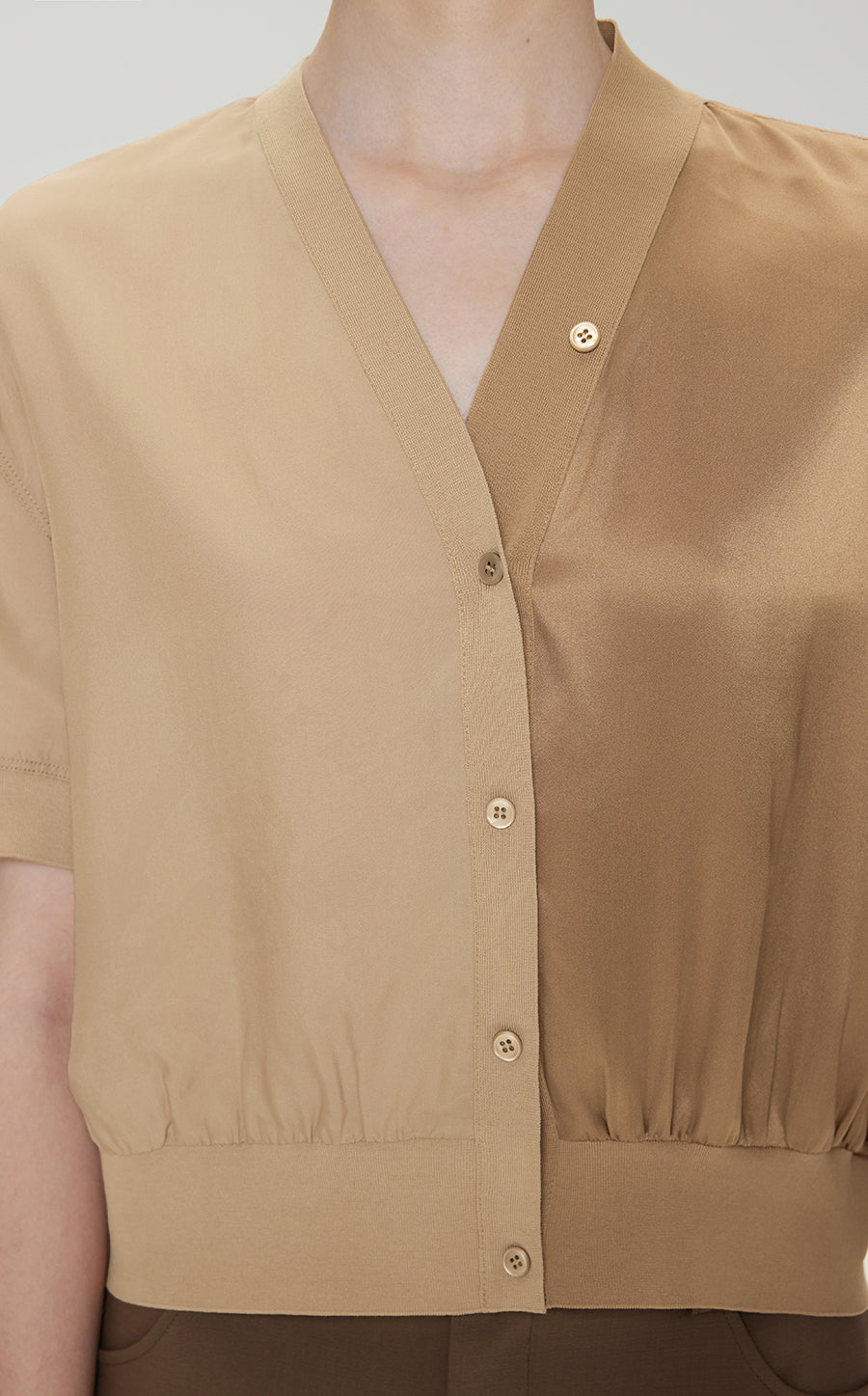 Shirt / JNBY Relaxed Viscose-silk Spliced Shirt