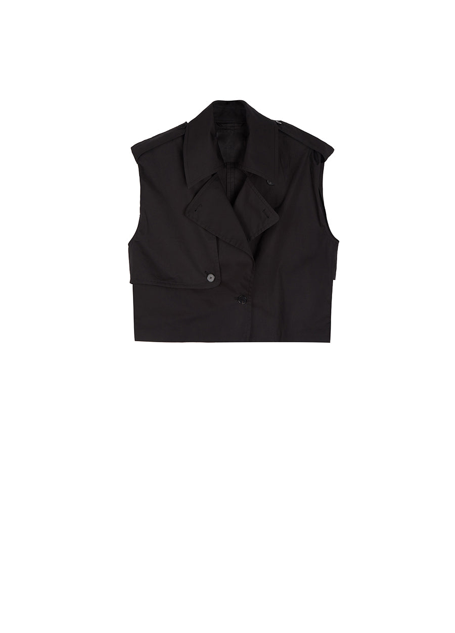 Vest/JNBY Flip Collar T-shaped Loose Fitting Mini Vest