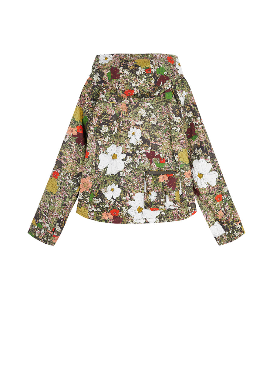 Coat / JNBY Floral-print Hooded Jacket