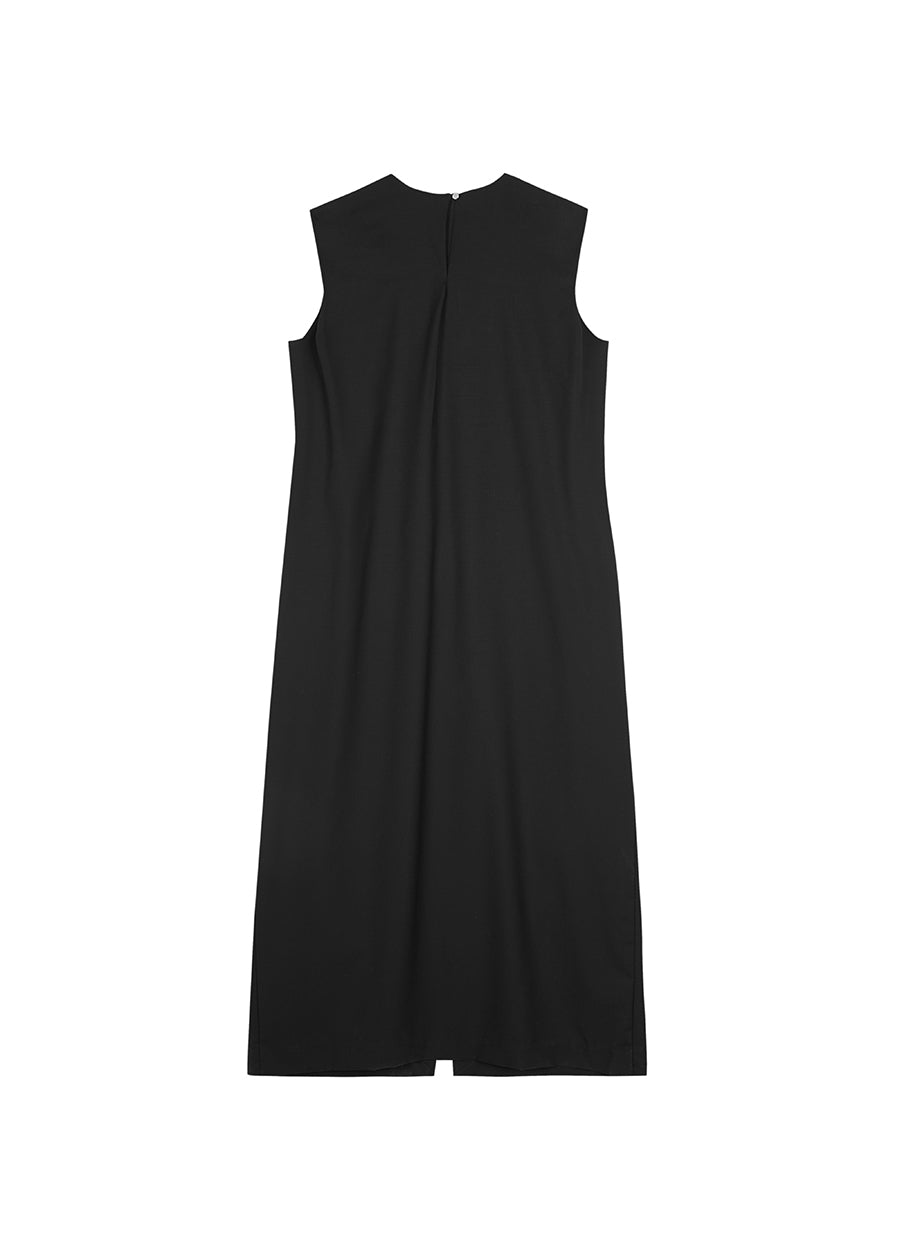 Dresses/JNBY Sleeveless Woven Fabric Dress(100% woolen )