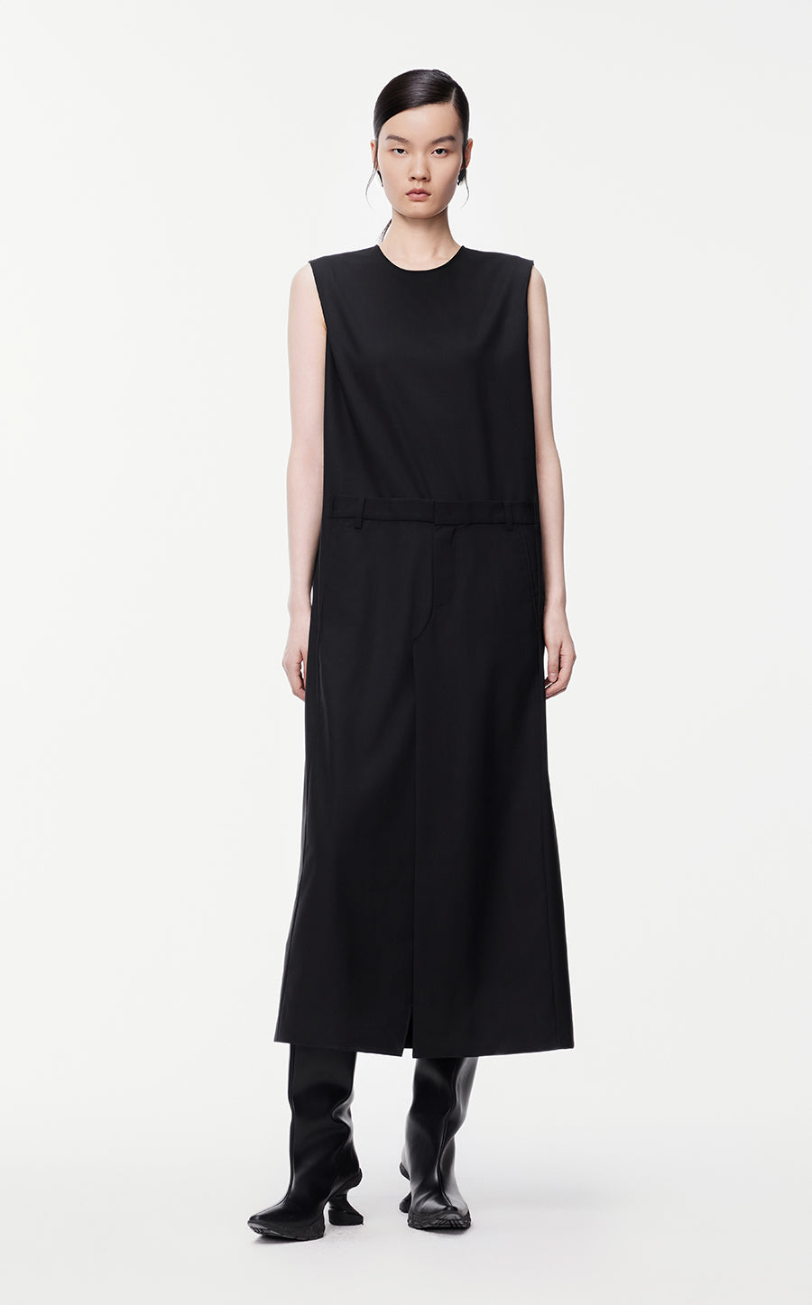 Dresses/JNBY Sleeveless Woven Fabric Dress(100% woolen )