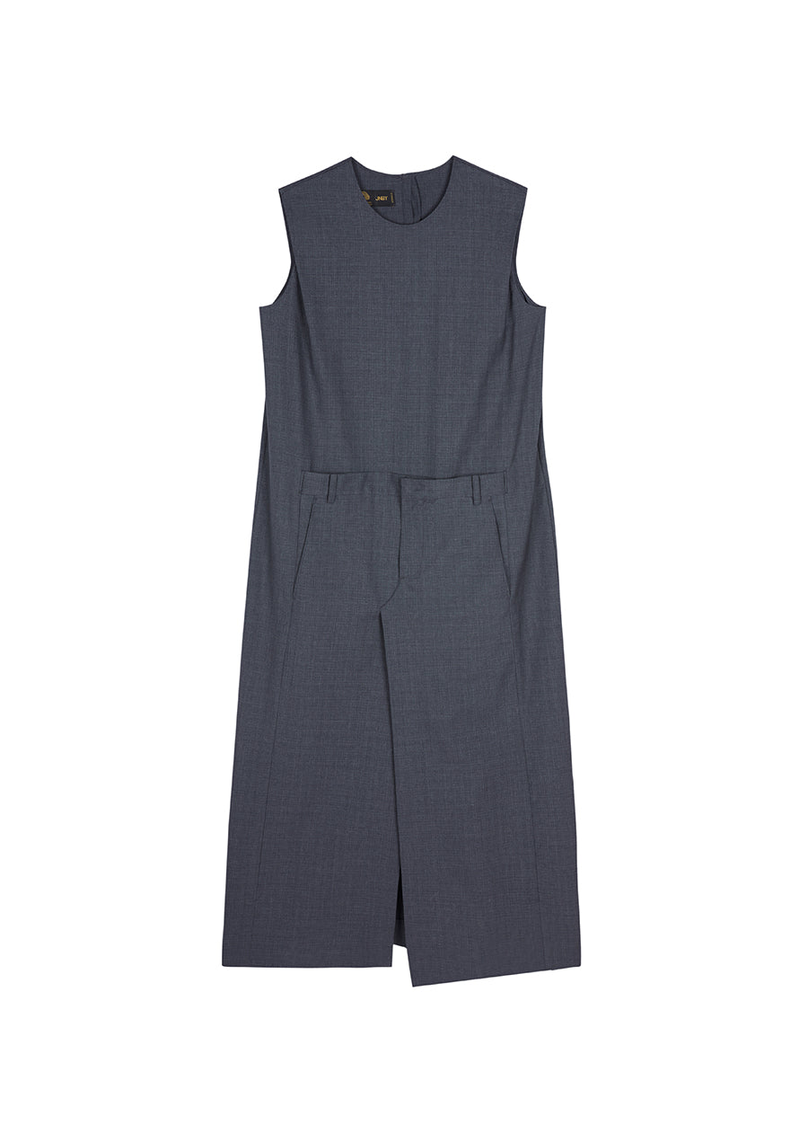 Dresses/JNBY Sleeveless Woven Fabric Dress(100% woolen )