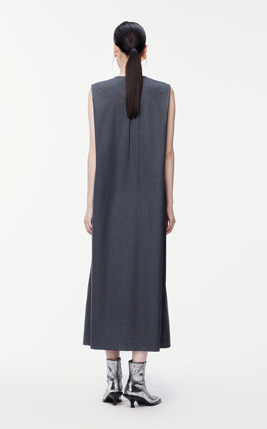 Dresses/JNBY Sleeveless Woven Fabric Dress(100% woolen )