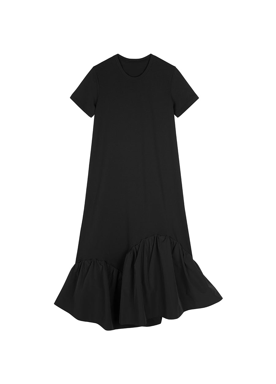 Dress / JNBY  Short-sleeve Spliced Cotton Dress