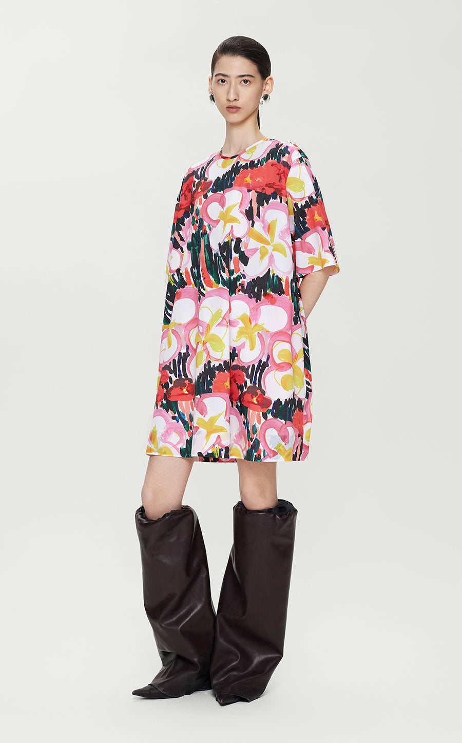 Dress / JNBY Oversized Miao-inspired Floral Prints Dress